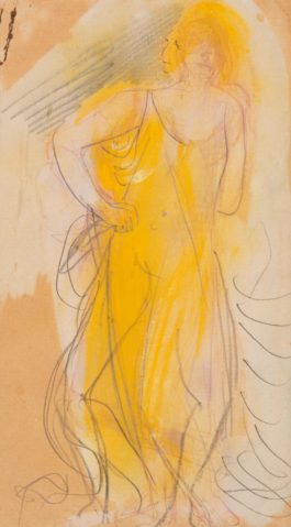 Femme dansant à la robe jaune par AUGUSTE RODIN (1840-1917), une oeuvre d'art expertisée par Morin Williams Expertise, vendue aux enchères.