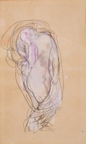 Femme dans le mouvement de ses voiles (recto); Etude de figure (verso) by AUGUSTE RODIN (1840-1917), a work of fine art assessed by Morin Williams Expertise, sold at auction.