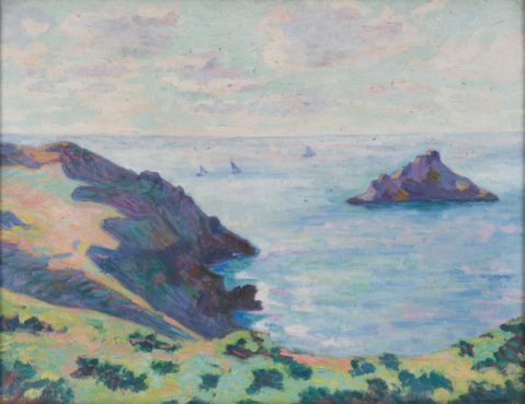 La Côte du Val André, Bretagne by ARMAND GUILLAUMIN ( 1841-1927), a work of fine art assessed by Morin Williams Expertise, sold at auction.