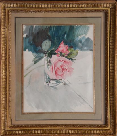 Rose au bord d’une table by GIOVANNI BOLDINI (1842-1931), a work of fine art assessed by Morin Williams Expertise, sold at auction.