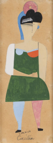 Coecilia (projet de costume pour Cyprien ou l’Amour à dix-huit ans de Georges Pillement) by GEORGES VALMIER (1885-1937), a work of fine art assessed by Morin Williams Expertise, sold at auction.