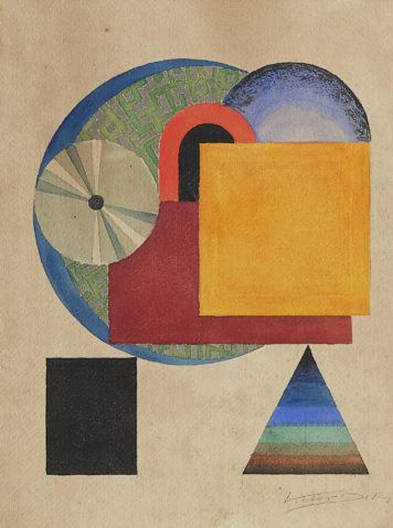 Composition au triangle by VICTOR DELHEZ (BEL-ARG/ 1902-1985), a work of fine art assessed by Morin Williams Expertise, sold at auction.