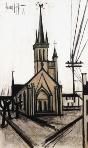 La chapelle de la Trinité par BERNARD BUFFET (1928-1999), une oeuvre d'art expertisée par Morin Williams Expertise, vendue aux enchères.