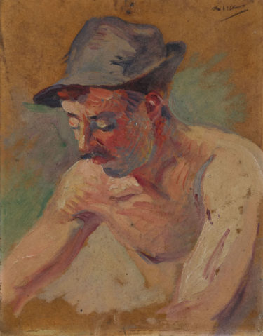 Étude pour le briquetier par MAXIMILIEN LUCE (1858-1941), une oeuvre d'art expertisée par Morin Williams Expertise, vendue aux enchères.