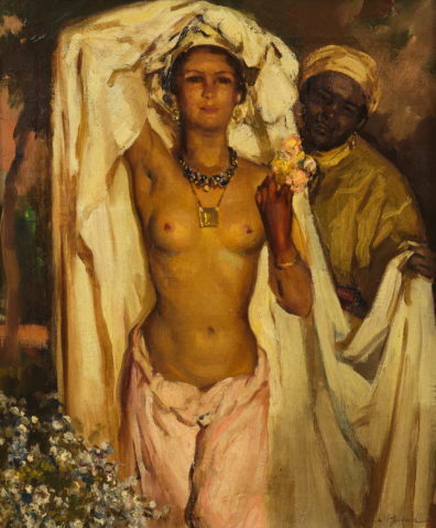 Nu féminin drapé par JOSÉ CRUZ HERRERA (1890-1972), une oeuvre d'art expertisée par Morin Williams Expertise, vendue aux enchères.
