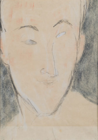 Portrait d’homme (recto) ; Nu d’homme debout (verso) by AMEDEO MODIGLIANI (1884-1920), a work of fine art assessed by Morin Williams Expertise, sold at auction.