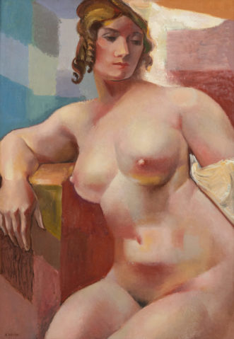 Femme nue assise aux cheveux bouclés par ANDRÉ LHOTE (1885-1962), une oeuvre d'art expertisée par Morin Williams Expertise, vendue aux enchères.