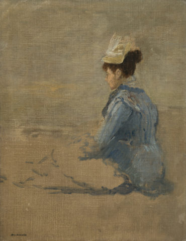 Sur la plage, Dieppe by EVA GONZALÈS (1849-1883), a work of fine art assessed by Morin Williams Expertise, sold at auction.