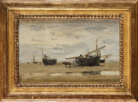 
										Berck, marée basse by EUGÈNE BOUDIN (FRA/ 1824-1898), a work of fine art assessed by Morin Williams Expertise, sold at auction by Osenat Versailles at Hotel des ventes du Château, 13 avenue de Saint-Cloud, 78000 Versailles.												