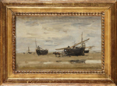 Berck, marée basse by EUGÈNE BOUDIN (FRA/ 1824-1898), a work of fine art assessed by Morin Williams Expertise, sold at auction.