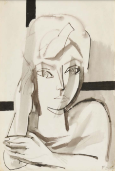 
										Autoportrait by FRANÇOISE GILOT (FRA/ NÉE EN 1921), a work of fine art assessed by Morin Williams Expertise, sold at auction by Osenat Fontainebleau at 9-11, rue Royale 77300 Fontainebleau.												