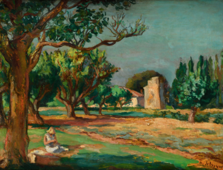 
										Femme lisant dans un jardin by HENRI LEBASQUE (FRA/ 1865-1937), a work of fine art assessed by Morin Williams Expertise, sold at auction by Osenat Versailles at 13 avenue de Saint-Cloud, 78000 Versailles.												