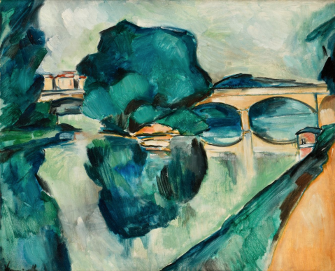 La Seine à Chatou par MAURICE DE VLAMINCK (FRA/ 1876-1958), une oeuvre d'art expertisée par Morin Williams Expertise, vendue aux enchères.