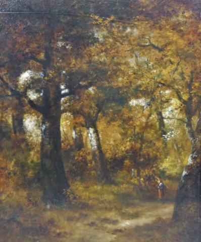 Deux fagotières dans un chemin en forêt by NARCISSE DIAZ DE LA PENA (FRA/ 1807-1876), a work of fine art assessed by Morin Williams Expertise, sold at auction.