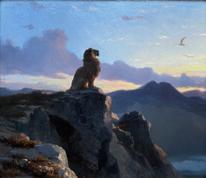 
										Lion sur une falaise par ÉCOLE FRANÇAISE VERS 1850, une oeuvre d'art expertisée par Morin Williams Expertise, vendue aux enchères par Osenat Fontainebleau à Osenat, Hotel d'Albe, 9 rue Royale, 77300 Fontainebleau.												