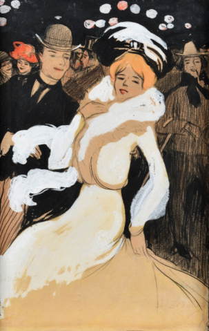 Scène de bal dans un cabaret parisien par JUAN CARDONA Y LLADÓS (1877-1958), une oeuvre d'art expertisée par Morin Williams Expertise, vendue aux enchères.
