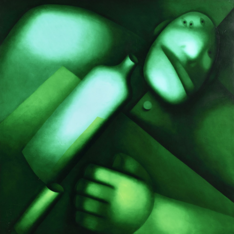 Figure et bouteille (With Bottle) par OLEG TSELKOV (RUS-FRA/ 1934-2021), une oeuvre d'art expertisée par Morin Williams Expertise, vendue aux enchères.