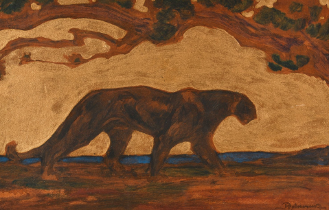 Panthère marchant de profil par HENRI DELUERMOZ (1876-1943), une oeuvre d'art expertisée par Morin Williams Expertise, vendue aux enchères.
