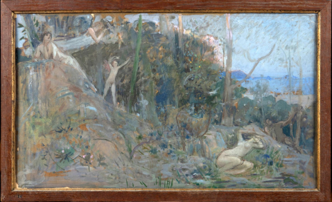 La poésie dans l’Antiquité (Projet de décors pour l’Opéra Comique) by LUC-OLIVIER MERSON (FRA/ 1846-1920), a work of fine art assessed by Morin Williams Expertise, sold at auction.