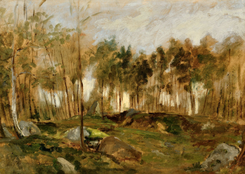 
										Les rochers de la forêt de Fontainebleau par CHARLES-FRANCOIS DAUBIGNY (FRA/ 1817-1878), une oeuvre d'art expertisée par Morin Williams Expertise, vendue aux enchères par Osenat Fontainebleau à 9-11, rue Royale 77300 Fontainebleau.												