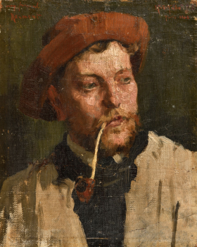 
										Autoportrait présumé de l’artiste, vers 1882 by HENRY SCOTT TUKE (GBR/ 1858-1929), a work of fine art assessed by Morin Williams Expertise, sold at auction by Osenat Versailles at 13 avenue de Saint-Cloud, 78000 Versailles, France.												