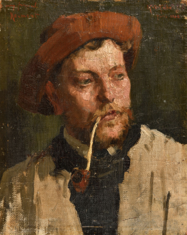 Autoportrait présumé de l’artiste, vers 1882 par HENRY SCOTT TUKE (GBR/ 1858-1929), une oeuvre d'art expertisée par Morin Williams Expertise, vendue aux enchères.