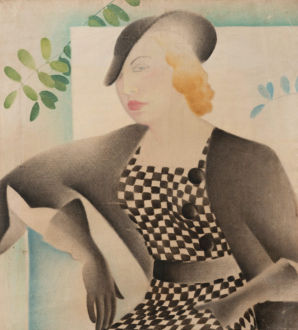 
									Élégante en robe damier, vers 1925-1935 by LILI SZÜCSY (HUN/ 1902-1984), a work of fine art assessed by Morin Williams Expertise, sold at auction by Paris Enchères - Collin du Bocage at Salle 1 - Hotel Drouot, 9 rue Drouot, 75009 Paris.											