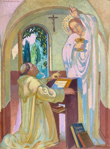 Saint Thomas d’Aquin compose son Hymne au Saint-Sacrement, 1920 par MAURICE DENIS (FRA/ 1870-1943), une oeuvre d'art expertisée par Morin Williams Expertise, vendue aux enchères.