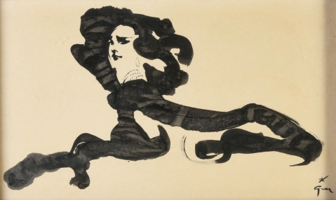 Elégante au collier par RENÉ GRUAU (FRA/ 1909-2004) 											 
									Elégante au collier par RENÉ GRUAU (FRA/ 1909-2004) , une oeuvre d'art expertisée par Morin Williams Expertise, vendue aux enchères par Coutau-Bégarie, Drouot, Paris à Paris, Hotel Drouot, 9 rue Drout, salles 5 & 6.