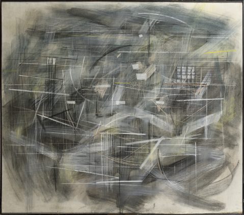 Senza Titolo (Composition abstraite, recto-verso), circa 1954 by TANCREDI PARMEGGIANI (ITALIE/ 1927-1964), a work of fine art assessed by Morin Williams Expertise, sold at auction.