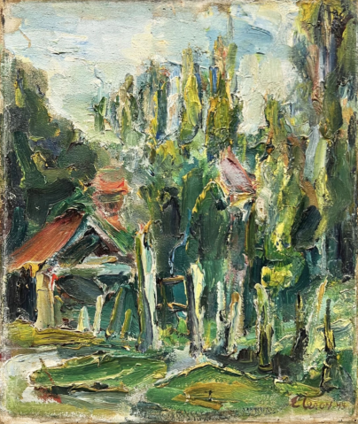 Maison dans un sous bois, 1944  by EUGÈNE LEROY (FRANCE/ 1910-2000) , a work of fine art assessed by Morin Williams Expertise, sold at auction.
