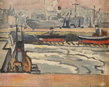 
										Navires au port de Boulogne-sur-Mer, vers 1923 par LOUIS VALTAT (FRA/ 1869-1952) , une oeuvre d'art expertisée par Morin Williams Expertise, vendue aux enchères par Osenat Versailles à 13 avenue de Saint-Could, 78000 Versailles.												