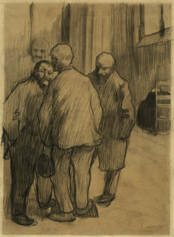 
									Trois hommes en conversation par HENRI EVENEPOEL (1872-1899, une oeuvre d'art expertisée par Morin Williams Expertise, vendue aux enchères par Osenat Fontainebleau à 9-11, rue Royale 77300 Fontainebleau.											