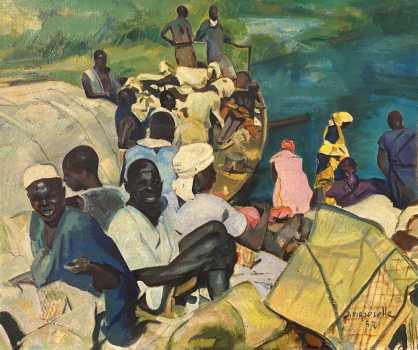 
										Pêcheurs à l'embarquement, Abidjan, Côte d'Ivoire, 1952 par JACQUES MAJORELLE (FRA/ 1886-1962), une oeuvre d'art expertisée par Morin Williams Expertise, vendue aux enchères par Auctie's à Paris, Hôtel de ventes Drouot, 14h.												