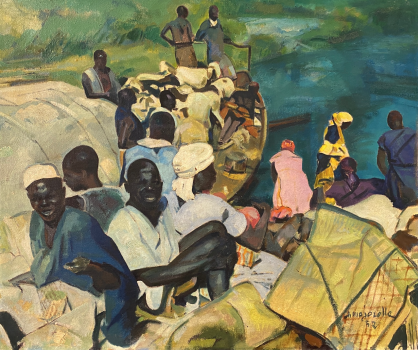 
										Pêcheurs à l'embarquement, Abidjan, Côte d'Ivoire, 1952 by JACQUES MAJORELLE (FRA/ 1886-1962), a work of fine art assessed by Morin Williams Expertise, sold at auction by Auctie's at Paris, Hôtel de ventes Drouot, 14h.												