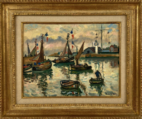 
									Honfleur, Voiliers au départ du port par HENRI DE SAINT-DELIS (FRANCE/ 1878-1949), une oeuvre d'art expertisée par Morin Williams Expertise, vendue aux enchères par Auctie's à Paris, Hôtel de ventes Drouot, 14h.											