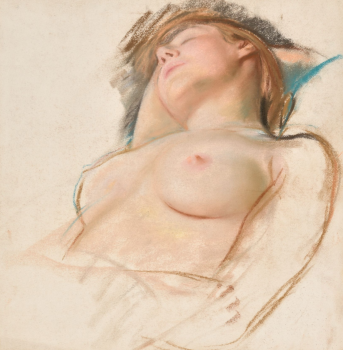 
										Portrait de femme, tête reposant sur le bras, Paris, vers 1930 by ZINAÏDA SEREBRIAKOVA (RUSSIE-FRANCE/ 1884-1967), a work of fine art assessed by Morin Williams Expertise, sold at auction by Osenat Versailles at 13 avenue de Saint-Cloud, 78000 Versailles.												