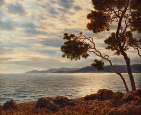 Bord de mer à Juan les Pins by IVAN CHOULTSÉ (RUSSIE/ 1874-1939), a work of fine art assessed by Morin Williams Expertise, sold at auction.