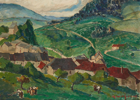 
									Paysage de Savoie, environs de Cruseilles, vers 1935 by MARIE GAYON (FRANCE/ ACTIVE DANS LES ANNÉES 1920-30), a work of fine art assessed by Morin Williams Expertise, sold at auction by Leducq - Maison de ventes at Hôtel Drouot, Salle 2 - 9 rue Drouot, 75009 Paris.											