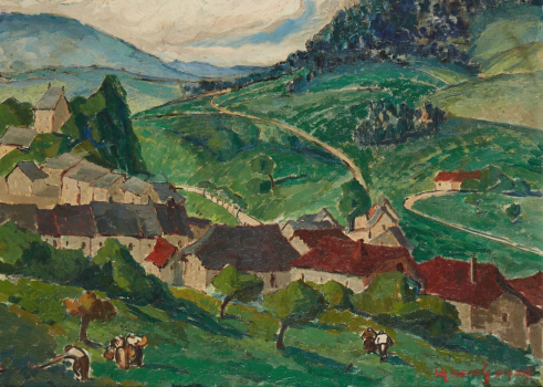 
										Paysage de Savoie, environs de Cruseilles, vers 1935 by MARIE GAYON (FRANCE/ ACTIVE DANS LES ANNÉES 1920-30), a work of fine art assessed by Morin Williams Expertise, sold at auction by Leducq - Maison de ventes at Hôtel Drouot, Salle 2 - 9 rue Drouot, 75009 Paris.												