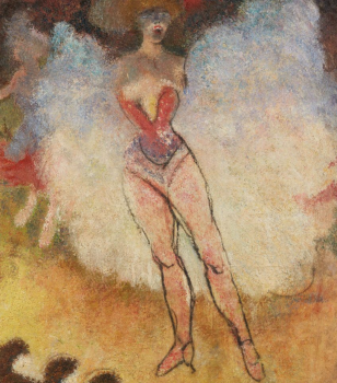 
										Danseuse de cabaret, de face, vers 1905-10 par LUDOVIC-RODO PISSARRO (FRANCE/ 1878-1952), une oeuvre d'art expertisée par Morin Williams Expertise, vendue aux enchères par Leducq - Maison de ventes à Hôtel Drouot, Salle 2 - 9 rue Drouot, 75009 Paris.												