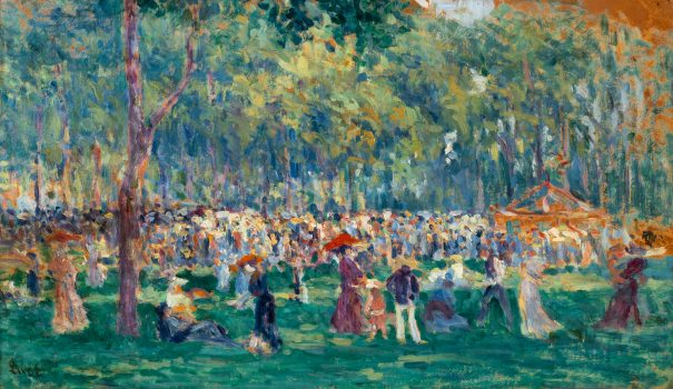 
										Paris, fête au jardin du Ranelagh by MAXIMILIEN LUCE (FRANCE/ 1858-1941), a work of fine art assessed by Morin Williams Expertise, sold at auction by Collin du Bocage at Hôtel Drouot, Salle 14, Paris.												