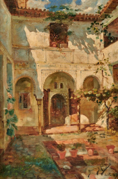 
										Patio oriental, 1890 par MANUEL GARCIA Y RODRIGUEZ (ESPAGNE/ 1863-1925), une oeuvre d'art expertisée par Morin Williams Expertise, vendue aux enchères par Leducq Maison de ventes à Salle 5 - Hôtel Drouot, 9, rue Drouot 75009 Paris.												