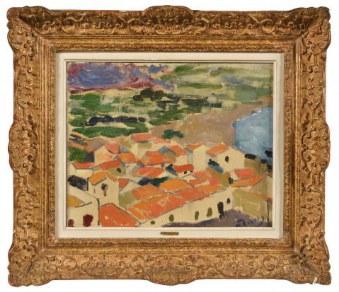 Maisons à Collioure, juillet-août 1905 par ANDRÉ DERAIN (FRANCE/ 1880-1954)											 
									Maisons à Collioure, juillet-août 1905 by ANDRÉ DERAIN (FRANCE/ 1880-1954), a work of fine art assessed by Morin Williams Expertise, sold at auction by Osenat Paris at 66 avenue de Breteuil, 75007 Paris.