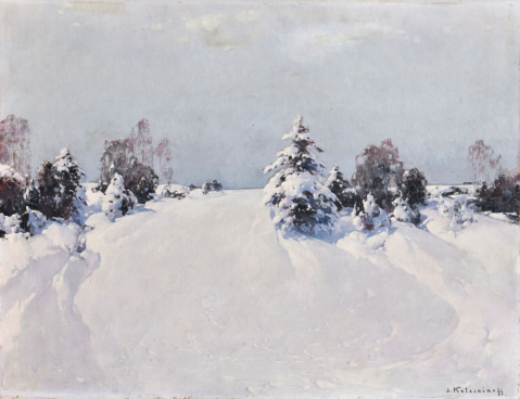 Paysage de neige par STEPAN KOLESNIKOFF (RUSSIE-SERBIE/ 1879-1955), une oeuvre d'art expertisée par Morin Williams Expertise, vendue aux enchères.
