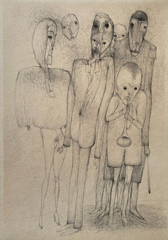 Groupe de figures, 1967 par ZDZISLAW BEKSINSKI (POLOGNE/ 1929-2005), une oeuvre d'art expertisée par Morin Williams Expertise, vendue aux enchères.