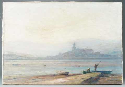 
									Fontarrabie, Pays-basque, pêcheurs devant l'église Notre-Dame-des-Pommiers by GEORGES RICARD-CORDINGLEY (FRANCE-ANGLETERRE/ 1873-1939), a work of fine art assessed by Morin Williams Expertise, sold at auction by Sadde Dijon at 13 rue Paul Cabet , 21000 Dijon.											
