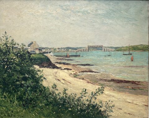 
									La rade de la Trinité-sur-Mer, le pont de Kerisper au loin, 1911 by MAXIME MAUFRA (FRANCE / 1861-1918), a work of fine art assessed by Morin Williams Expertise, sold at auction by Osenat Versailles at 13 avenue de Saint-Cloud, 78000 Versailles.											