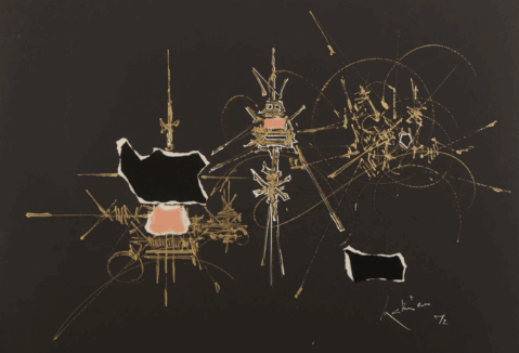 Eupatoire, 1972 by GEORGES MATHIEU (FRANCE/ 1921-2012), a work of fine art assessed by Morin Williams Expertise, sold at auction.