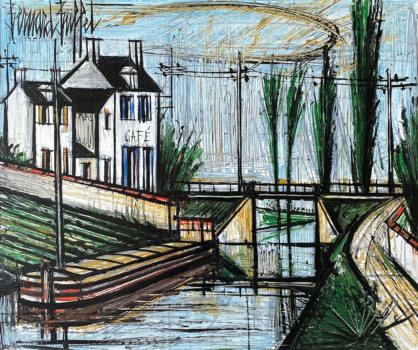 
										La péniche, 1991 by BERNARD BUFFET (FRANCE/ 1928-1999), a work of fine art assessed by Morin Williams Expertise, sold at auction by Sadde Dijon at 13 rue Paul Cabet 21000 Dijon - France.												